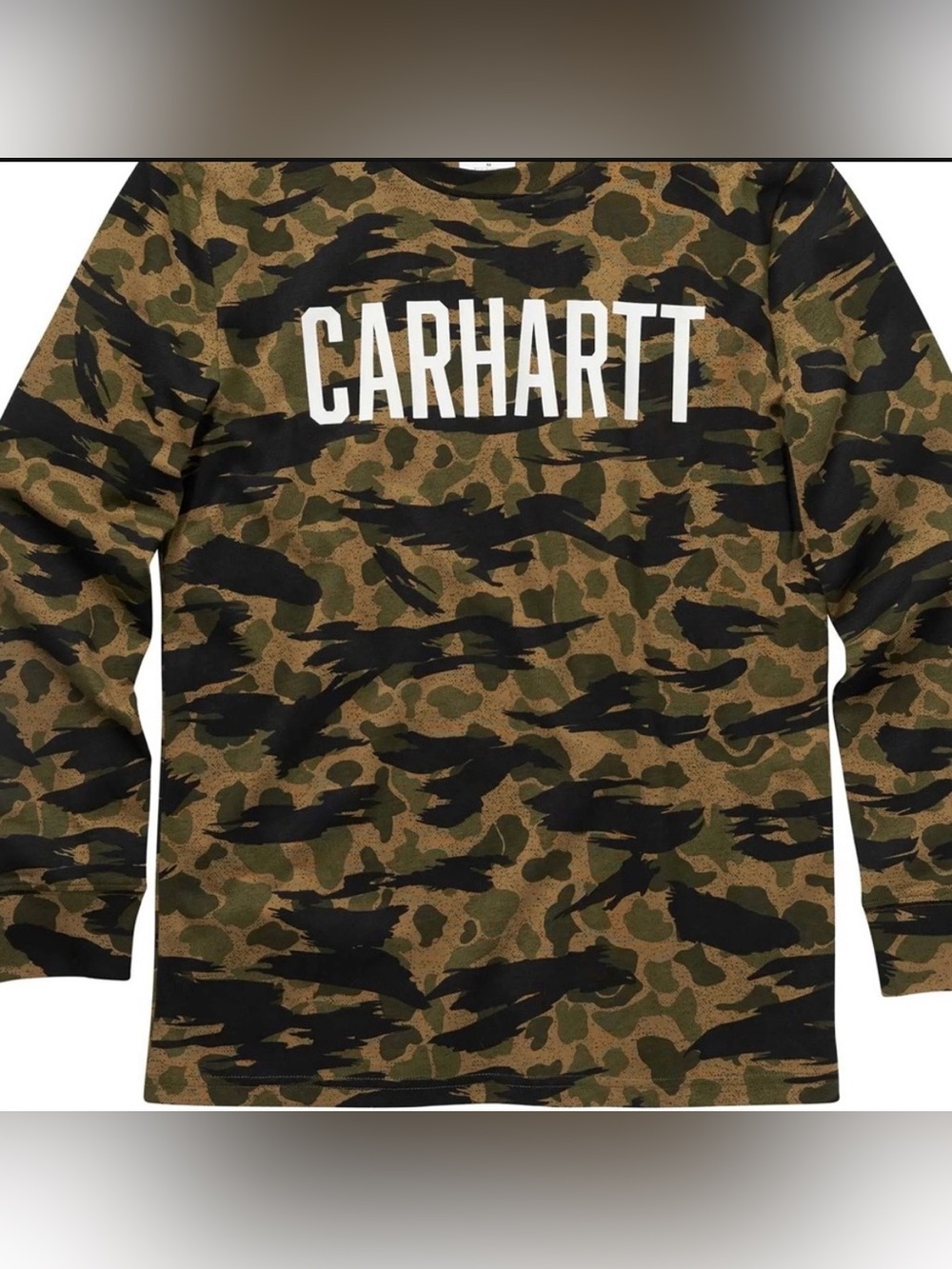 YM 10-12 Carhartt Kids Long Sleeve Crewneck Camo Tee